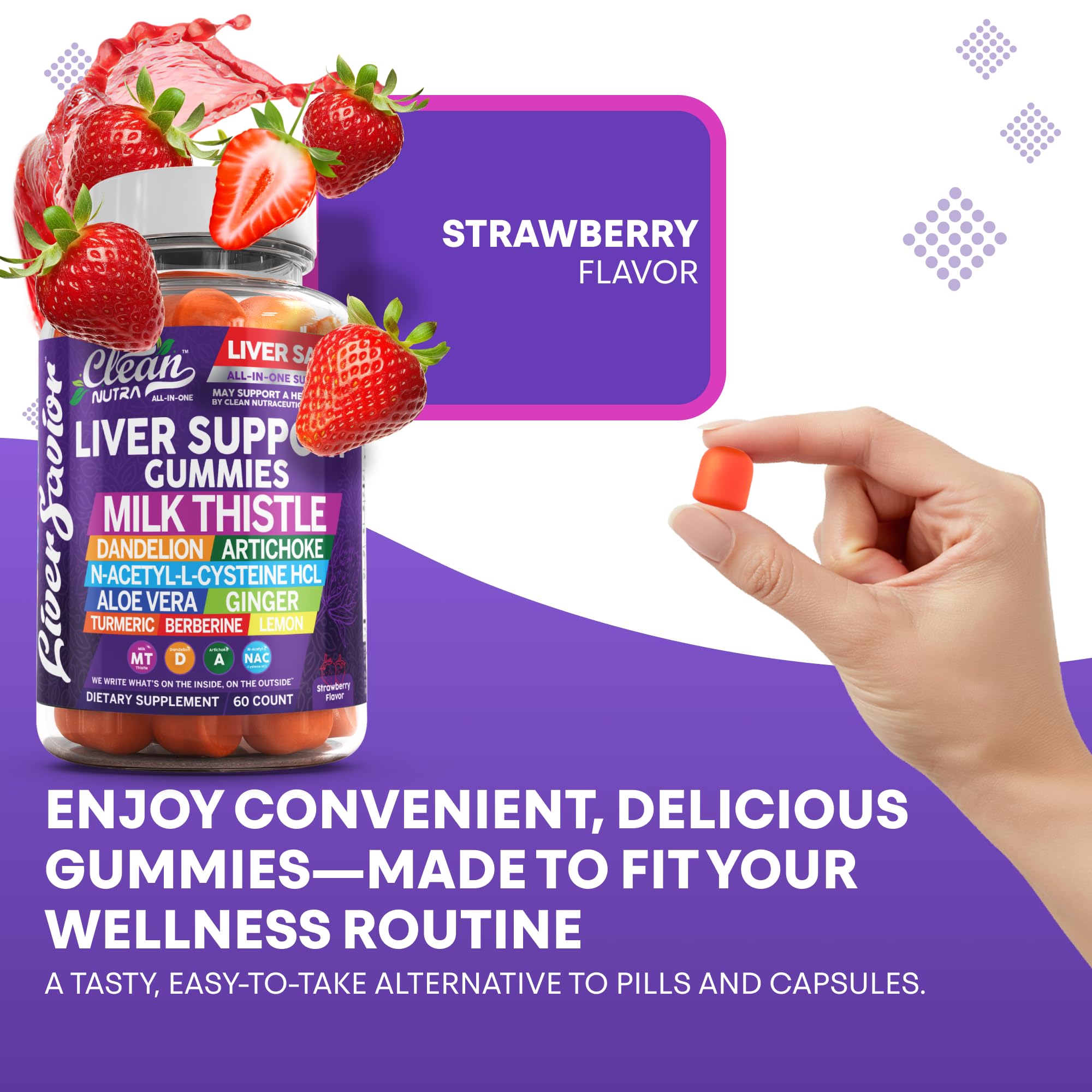 Clean Nutraceuticals Milk Thistle Gummies in a hand