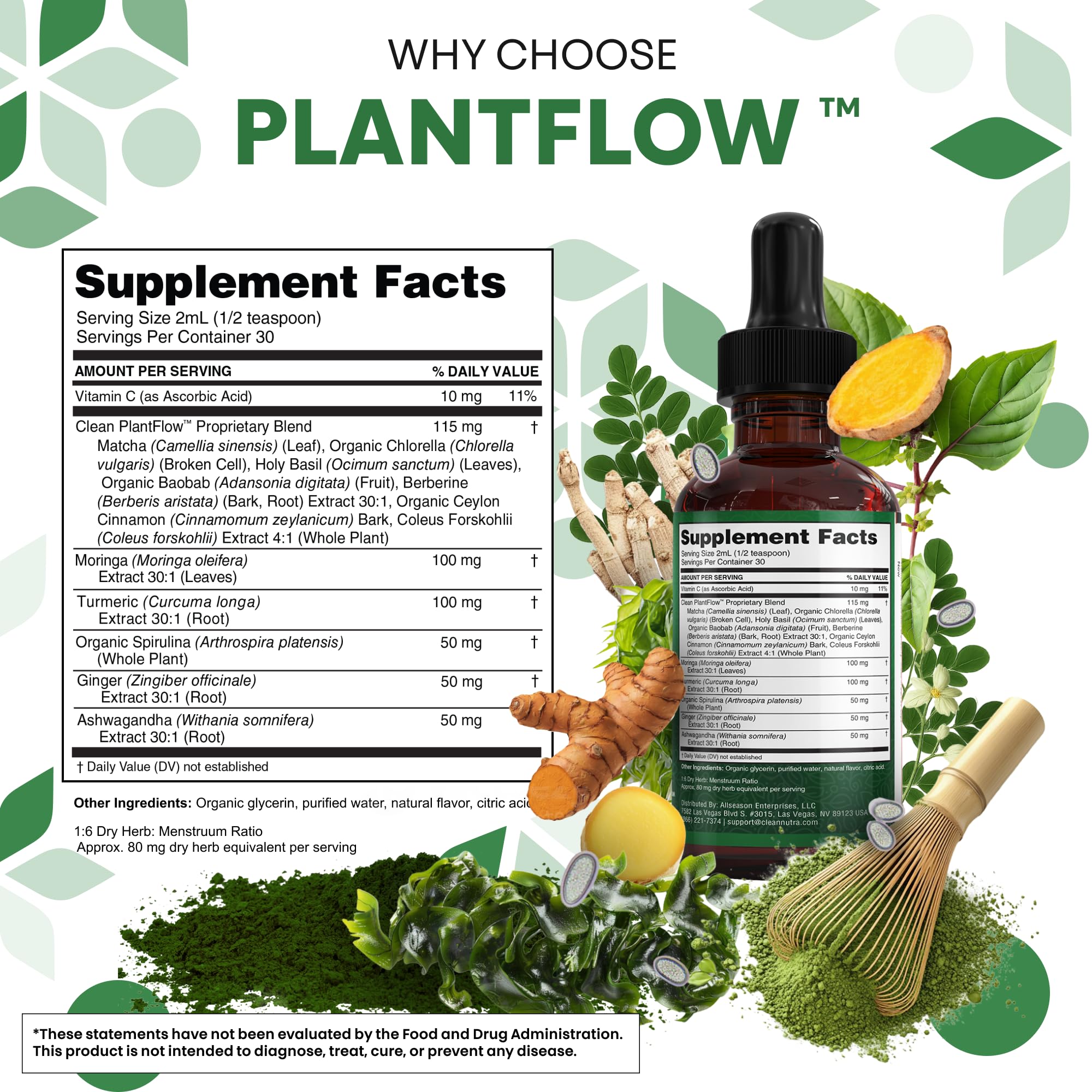Clean Nutraceuticals Moringa Drops 2 fl oz on a wooden table