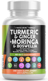 Clean Nutraceuticals Moringa + Turmeric Curcumin capsules front view
