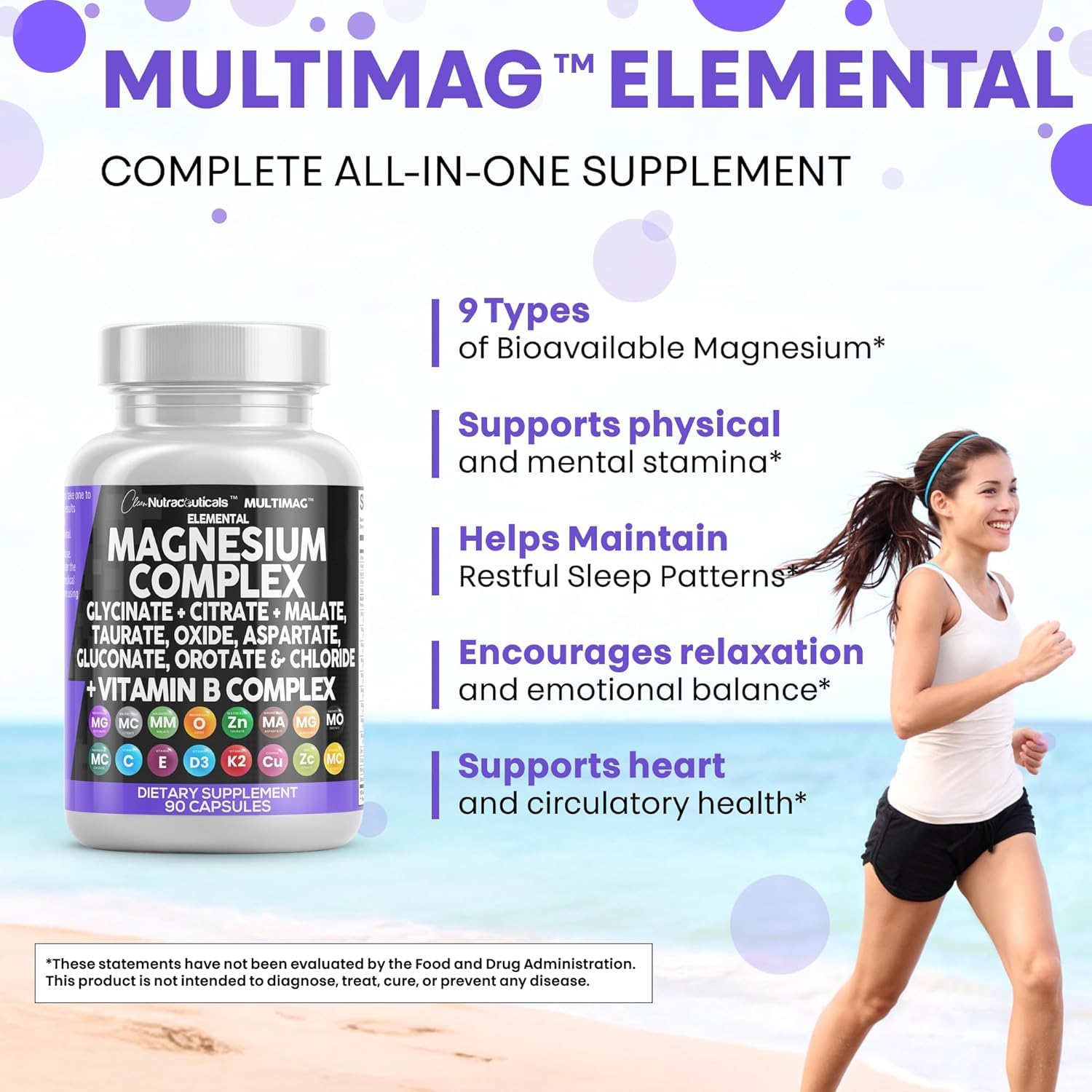 Clean Nutraceuticals MultiMag Magnesium Supplement 500mg nutritional information
