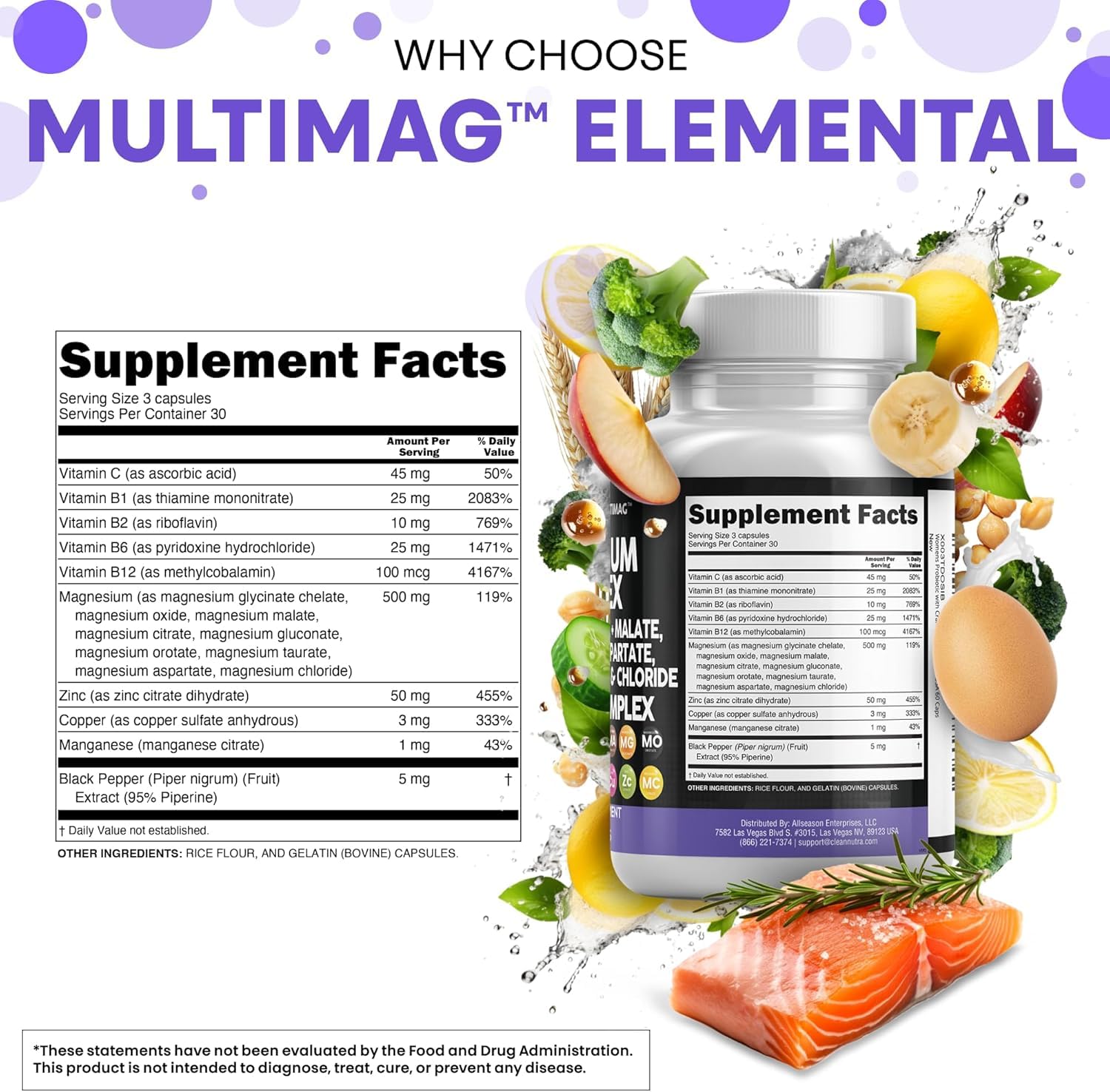 Clean Nutraceuticals MultiMag Magnesium Supplement 500mg packaging