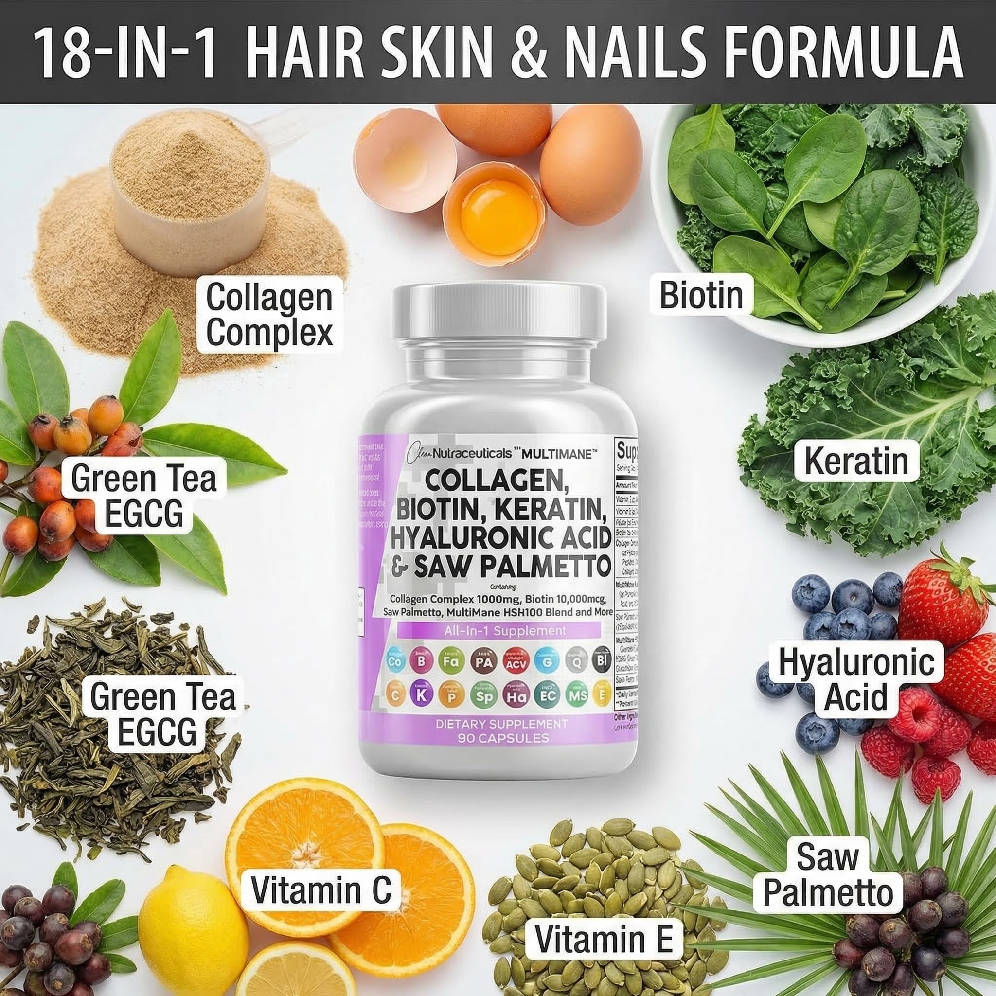 Clean Nutraceuticals MultiMane Collagen Capsules packaging