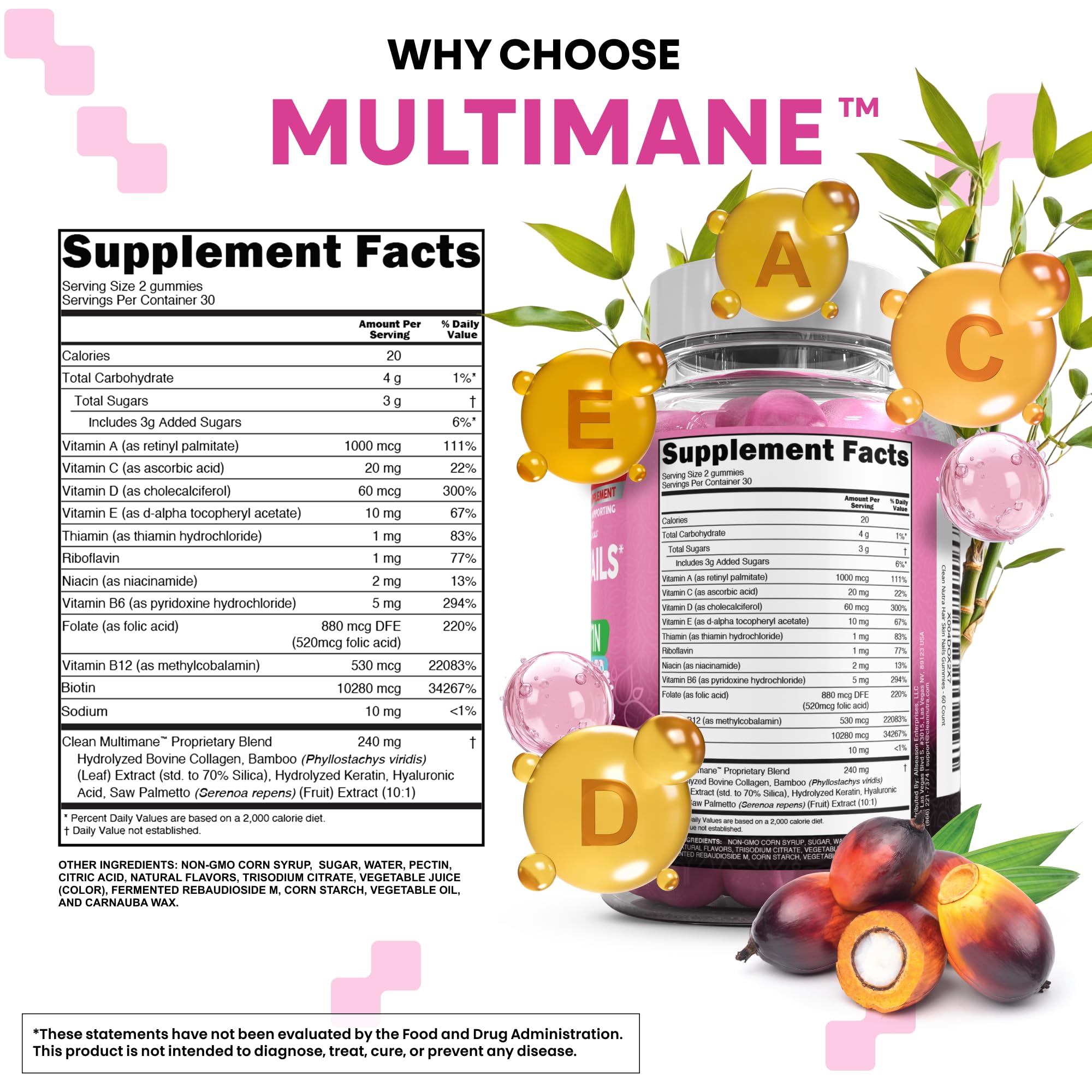 Clean Nutraceuticals Multimane Gummy Vitamins opened jar showing gummy texture
