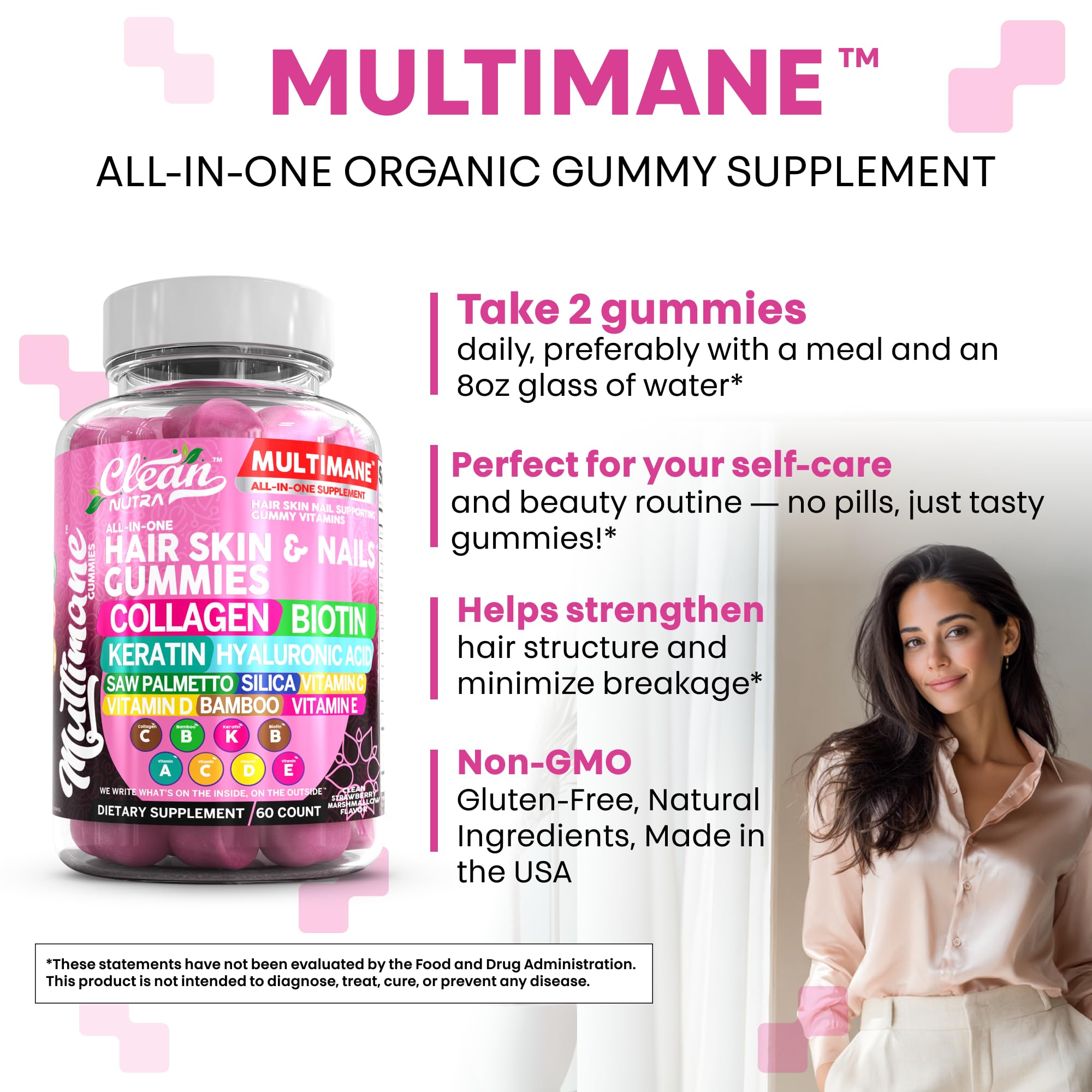 Clean Nutraceuticals Multimane Gummy Vitamins showing serving size