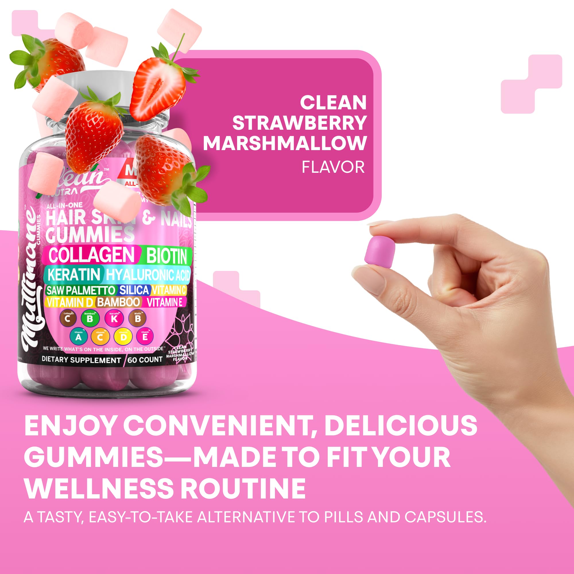 Clean Nutraceuticals Multimane Gummy Vitamins with ingredients list