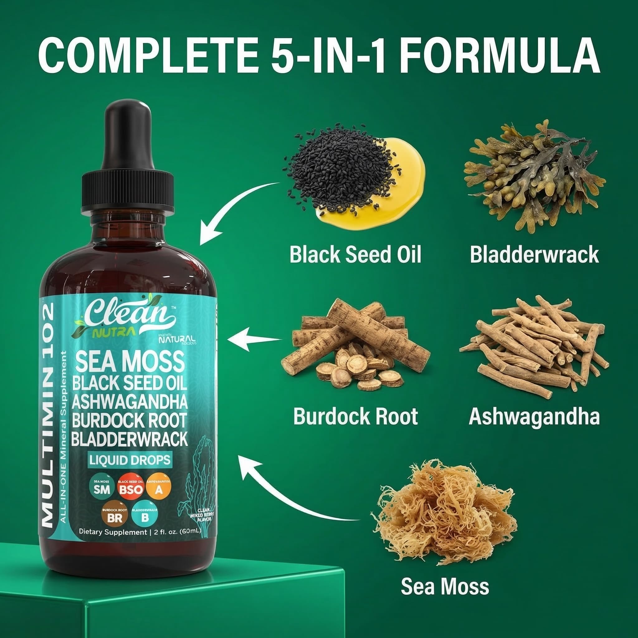 Clean Nutraceuticals MultiMin102 Organic Sea Moss Drops lifestyle scene