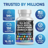 Clean Nutraceuticals MultiMineral Sea Moss Capsules with a measuring spoon
