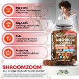 Clean Nutraceuticals Mushroom Gummies on a wooden table