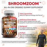 Clean Nutraceuticals Mushroom Gummies with a measuring spoon