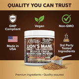 Clean Nutraceuticals Mushroom Powder Supplement on a kitchen counter