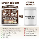 Clean Nutraceuticals Mushroom Powder Supplement preparation in a glass