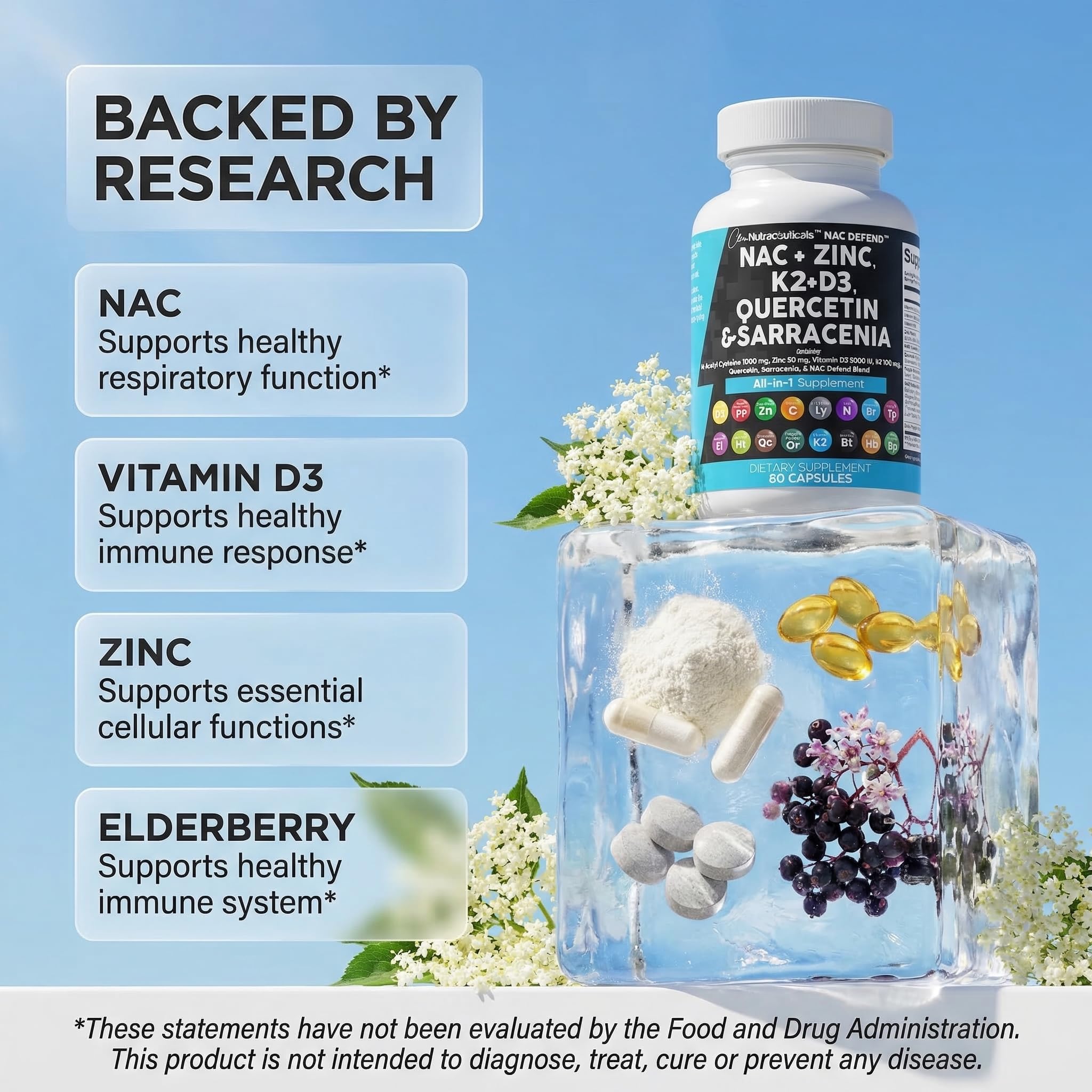Clean Nutraceuticals NAC Defend 1000mg Supplement capsules