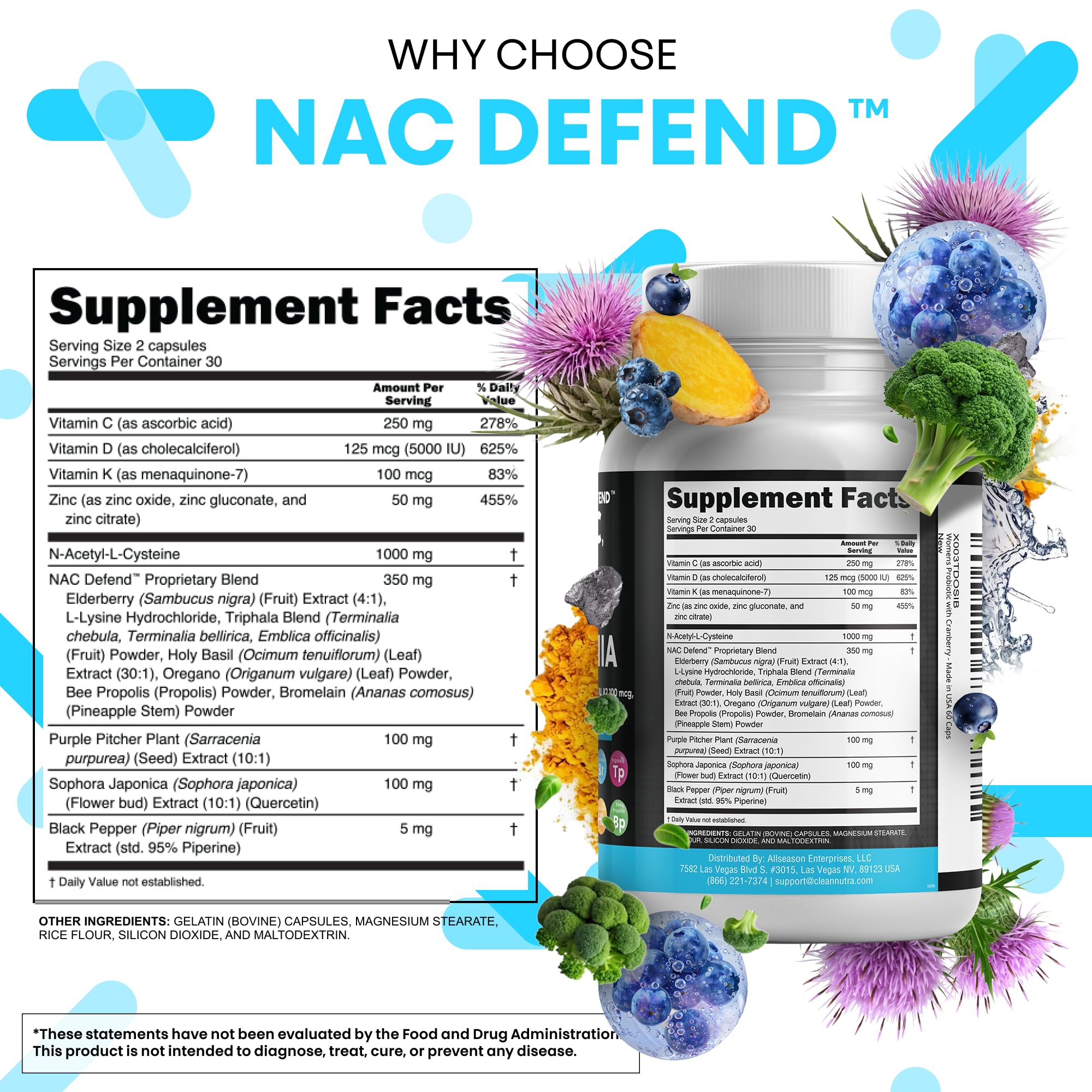 Clean Nutraceuticals NAC Defend 1000mg Supplement packaging