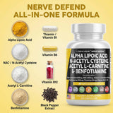Clean Nutraceuticals Nerve Defend capsules on a wooden table