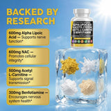 Clean Nutraceuticals Nerve Defend capsules with dosage information