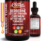 Clean Nutraceuticals Organic Berberine with Ceylon Cinnamon Drops front view
