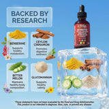 Clean Nutraceuticals Organic Berberine with Ceylon Cinnamon Drops label close-up