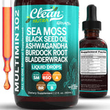 Clean Nutraceuticals Organic Sea Moss Drops MultiMin102 front view