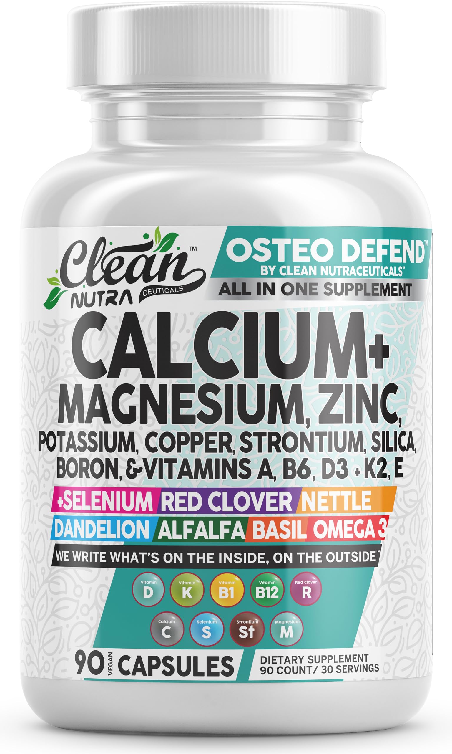 Clean Nutraceuticals Osteo Defend Calcium Supplement bottle front view