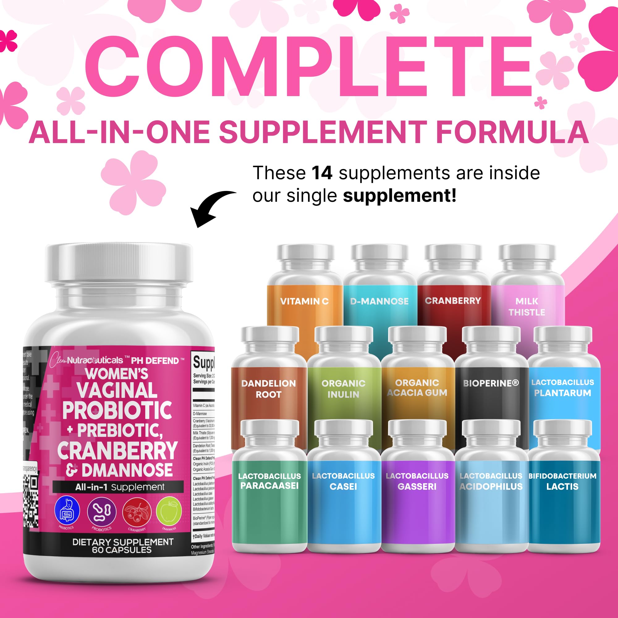 Clean Nutraceuticals pH Defend Women's Health Formula side view