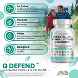 Clean Nutraceuticals Q Defend Quercetin Supplement capsules on a table
