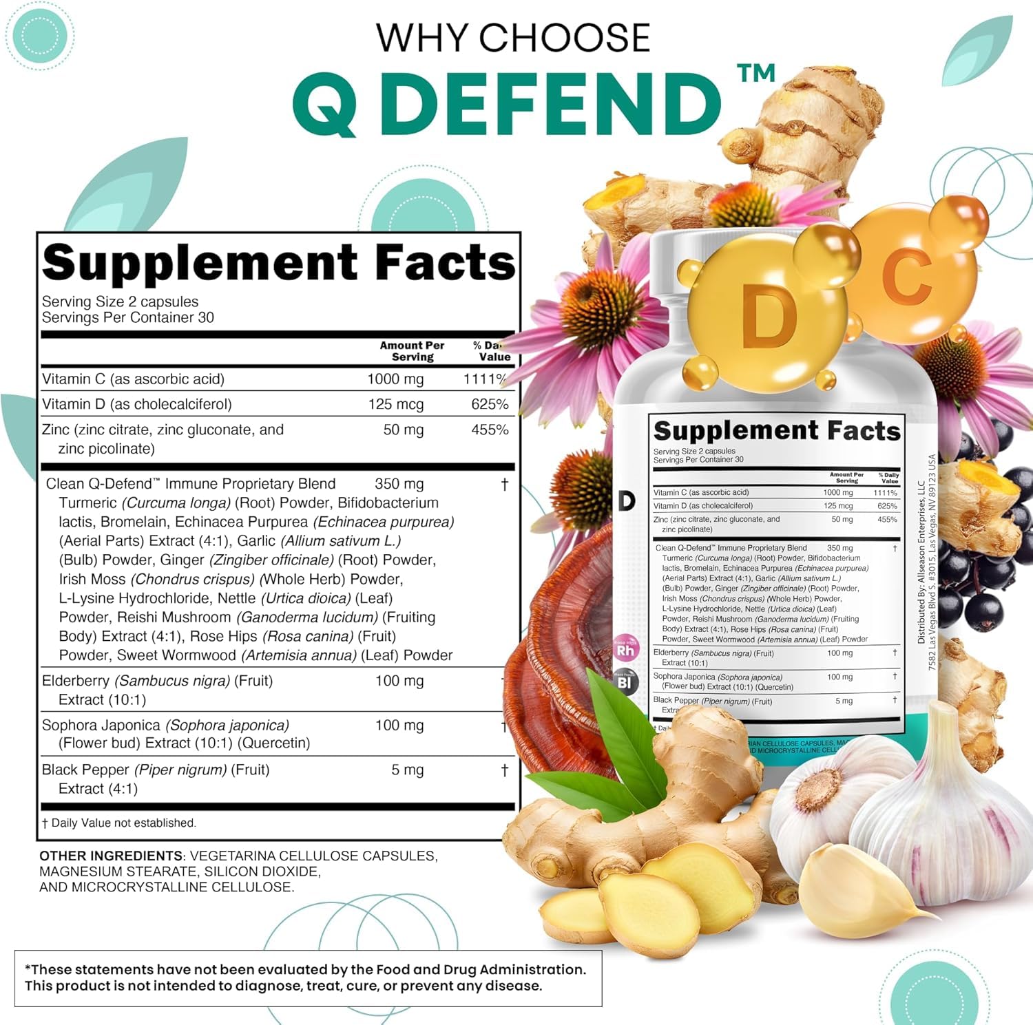 Clean Nutraceuticals Q Defend Quercetin Supplement ingredients list