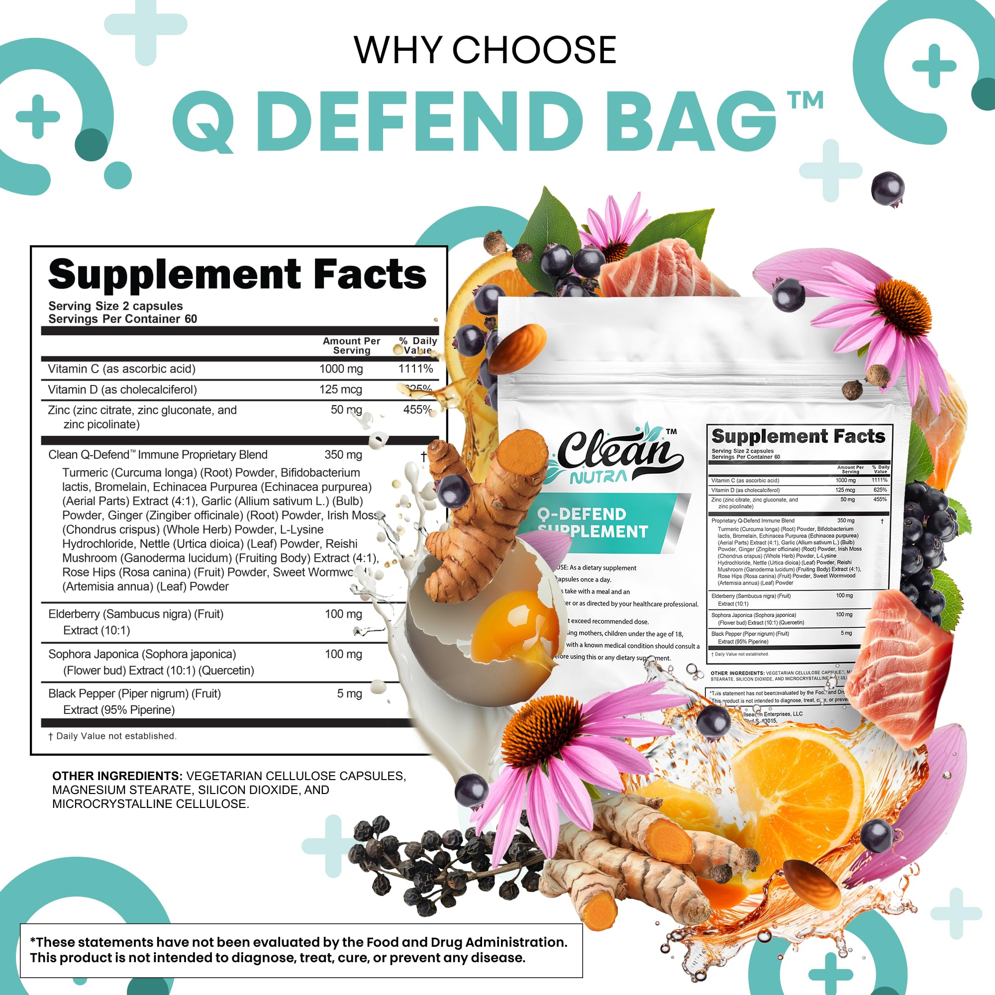 Clean Nutraceuticals Q Defend Quercetin Supplement ingredients list