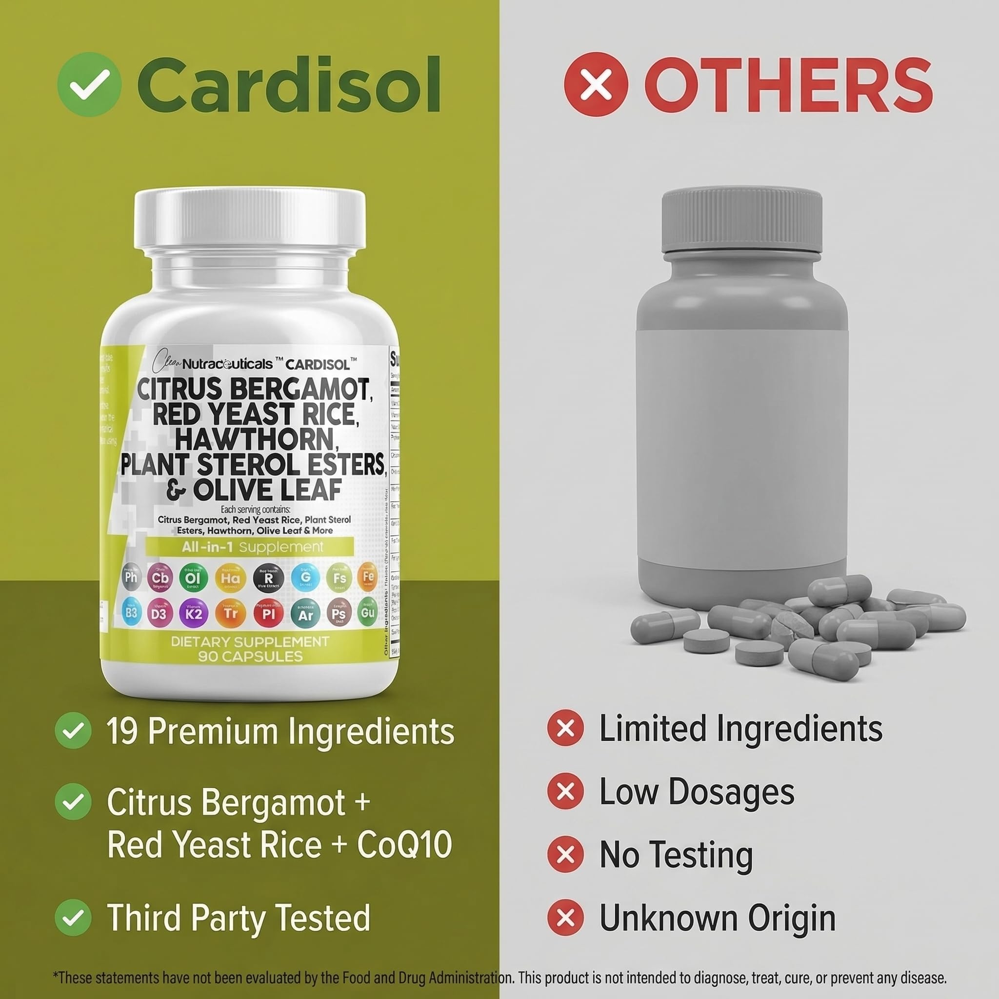 Clean Nutraceuticals Red Yeast Rice supplement on a wooden table