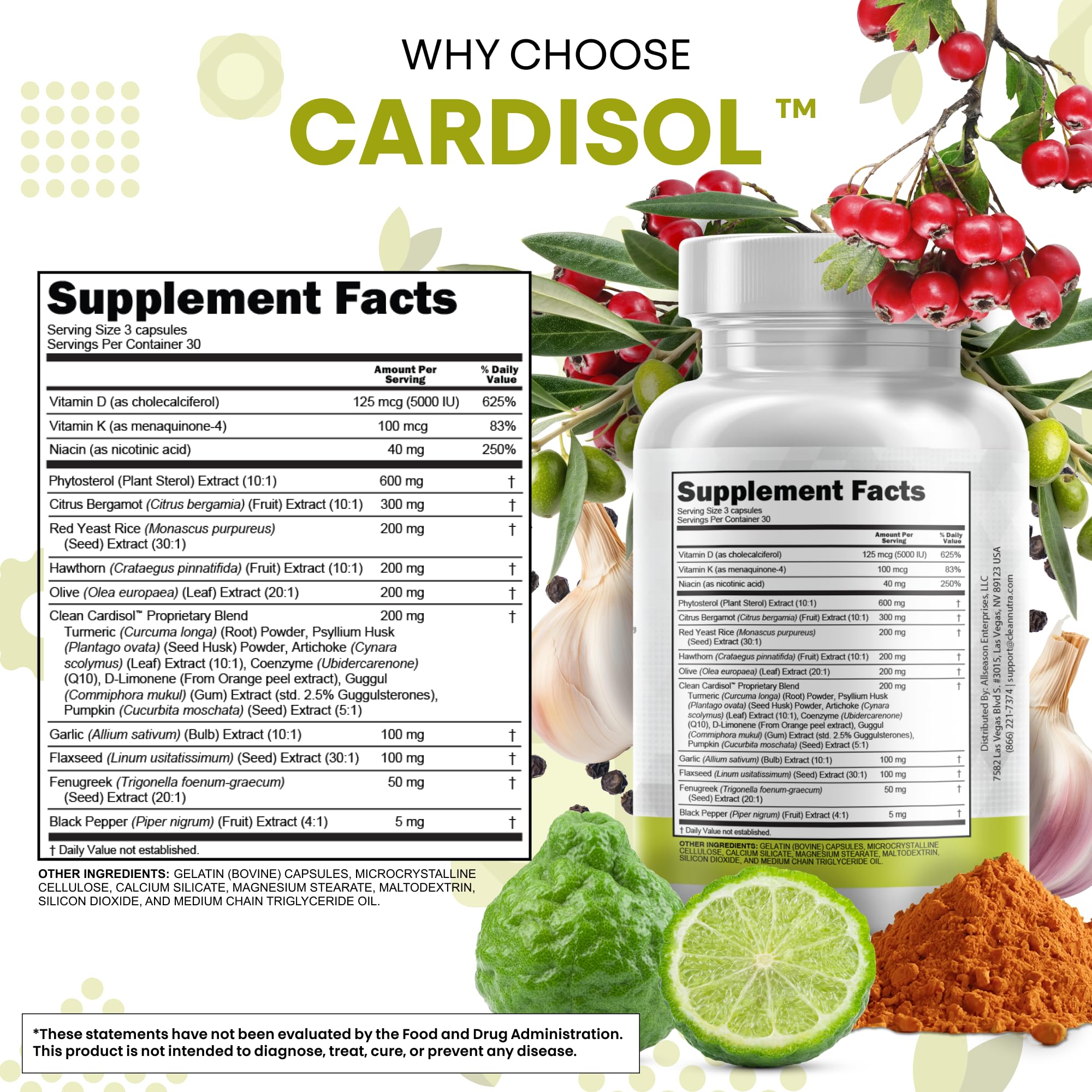 Clean Nutraceuticals Red Yeast Rice supplement with Citrus Bergamot