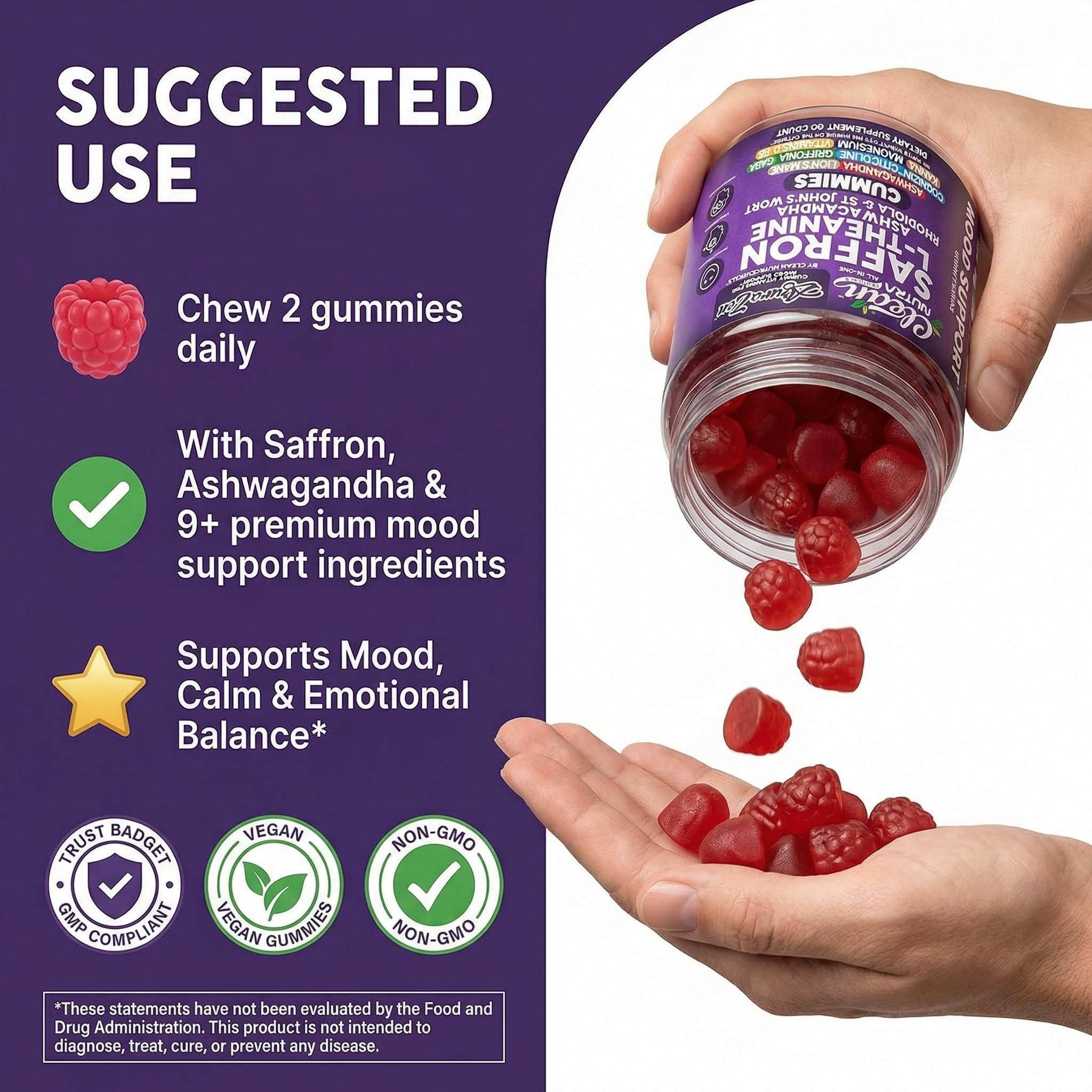 Clean Nutraceuticals Saffron Blend Gummies ingredients list