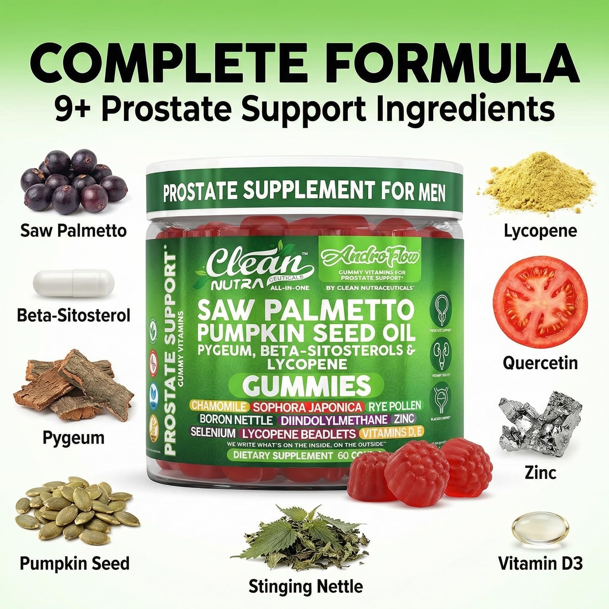 Clean Nutraceuticals Saw Palmetto Gummies ingredients list