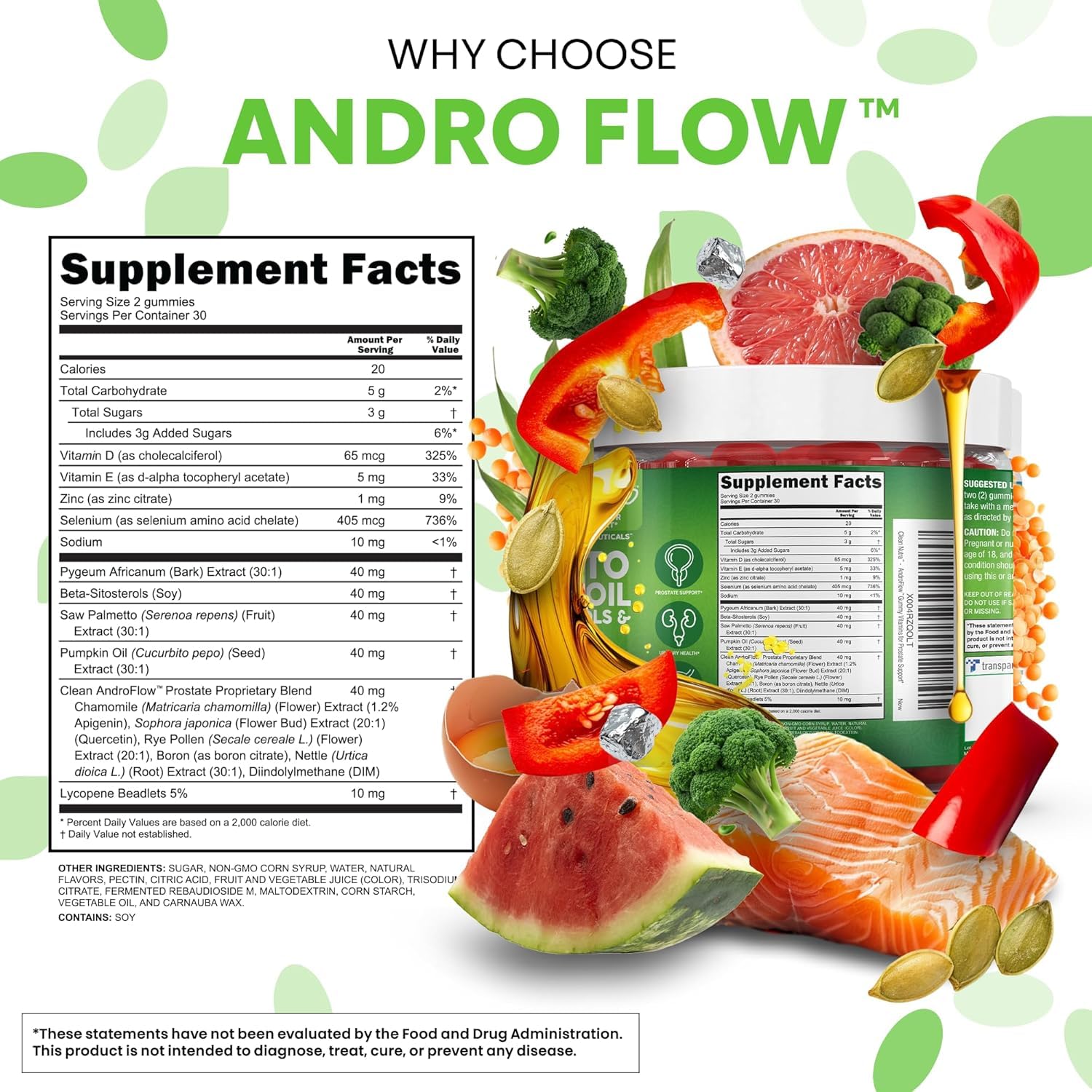 Clean Nutraceuticals Saw Palmetto Gummies on a wooden table