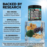 Clean Nutraceuticals Sea Moss Capsules back view with ingredient list