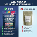Clean Nutraceuticals Sea Moss Capsules displayed on a wooden table