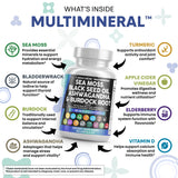Clean Nutraceuticals Sea Moss Capsules open bottle with capsules