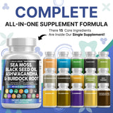 Clean Nutraceuticals Sea Moss Capsules side view showing ingredients