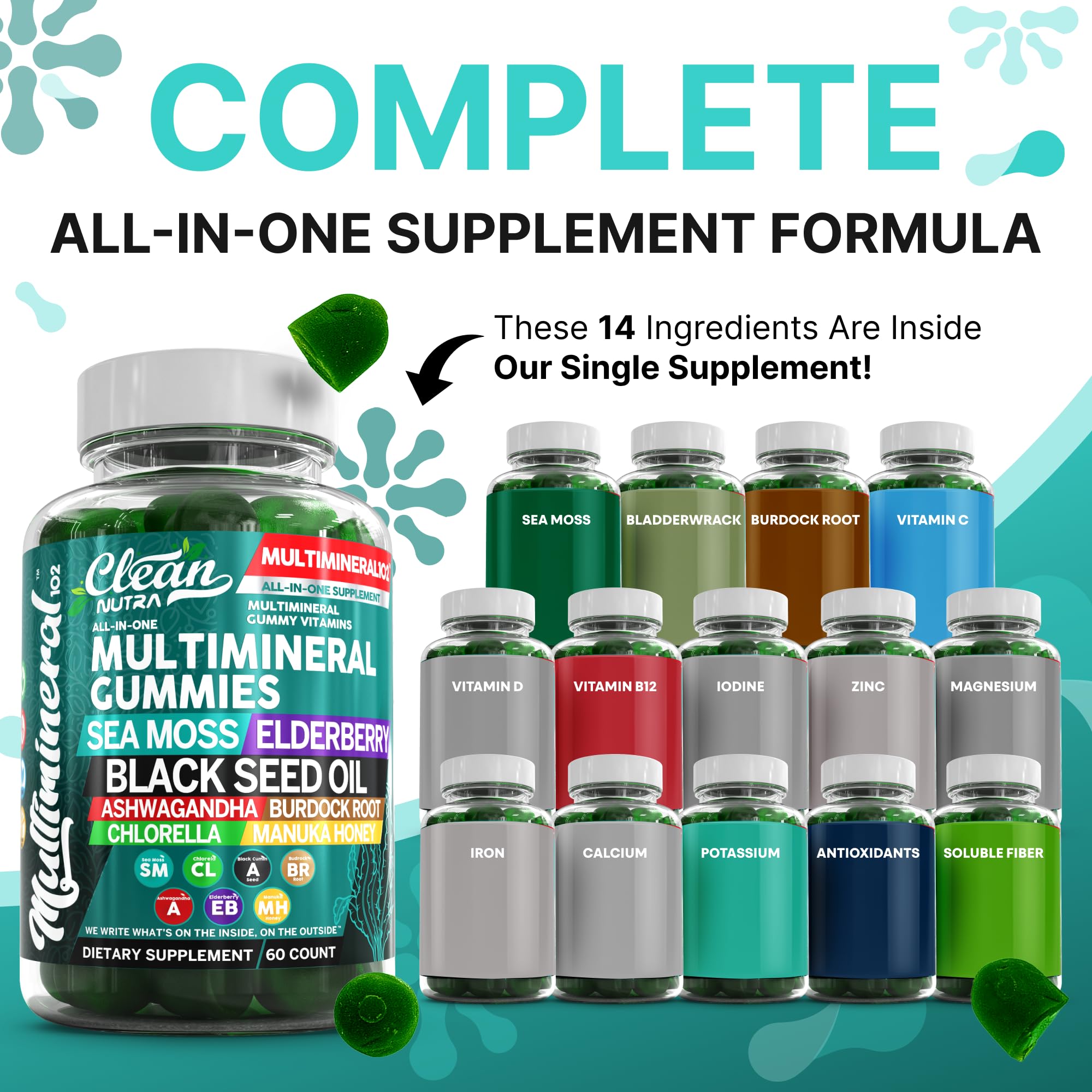 Clean Nutraceuticals Sea Moss Gummy Multimineral Supplement packaging