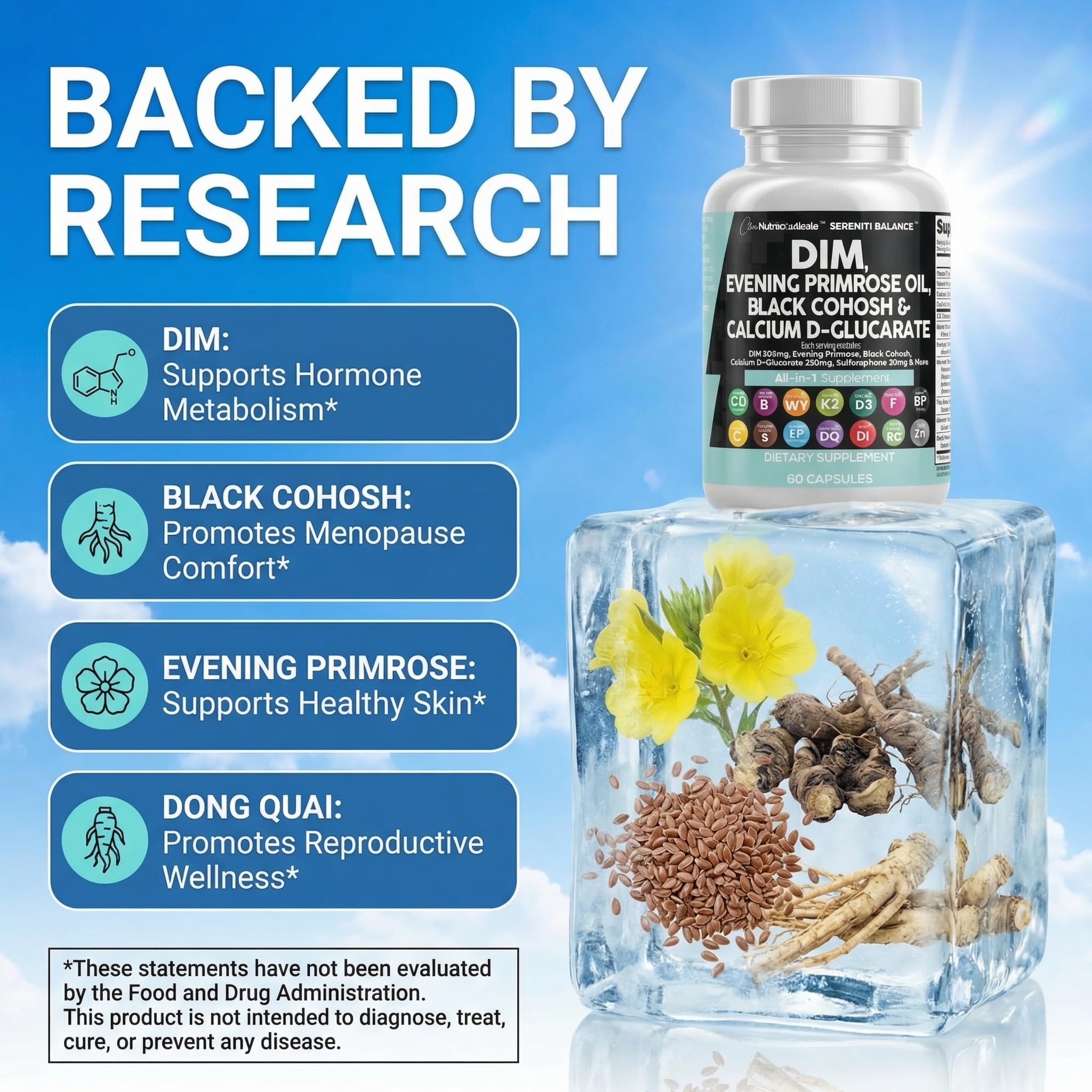Clean Nutraceuticals Serenti Balance DIM Supplement capsule close-up