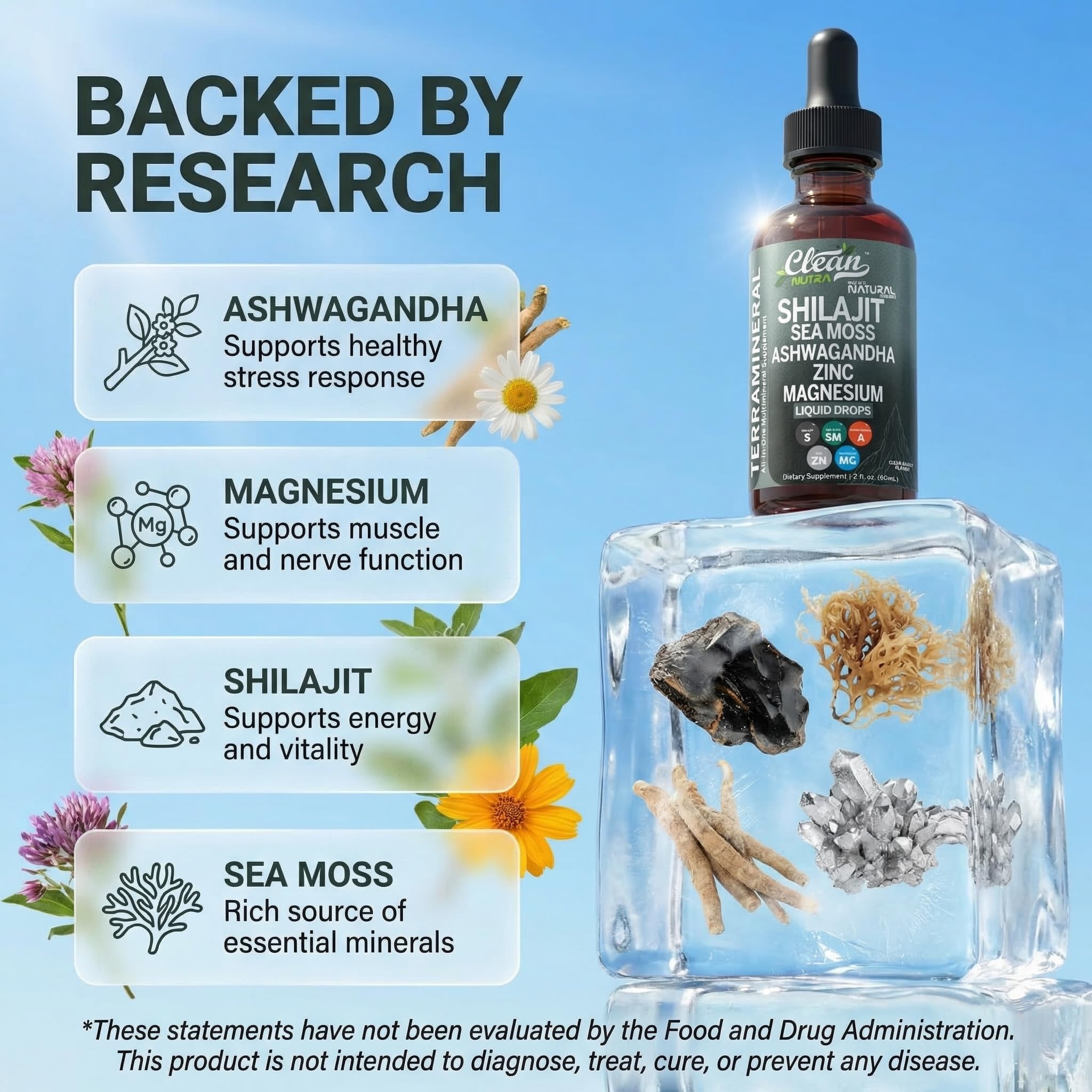 Clean Nutraceuticals ShilaFlow Liquid Drops showing dropper