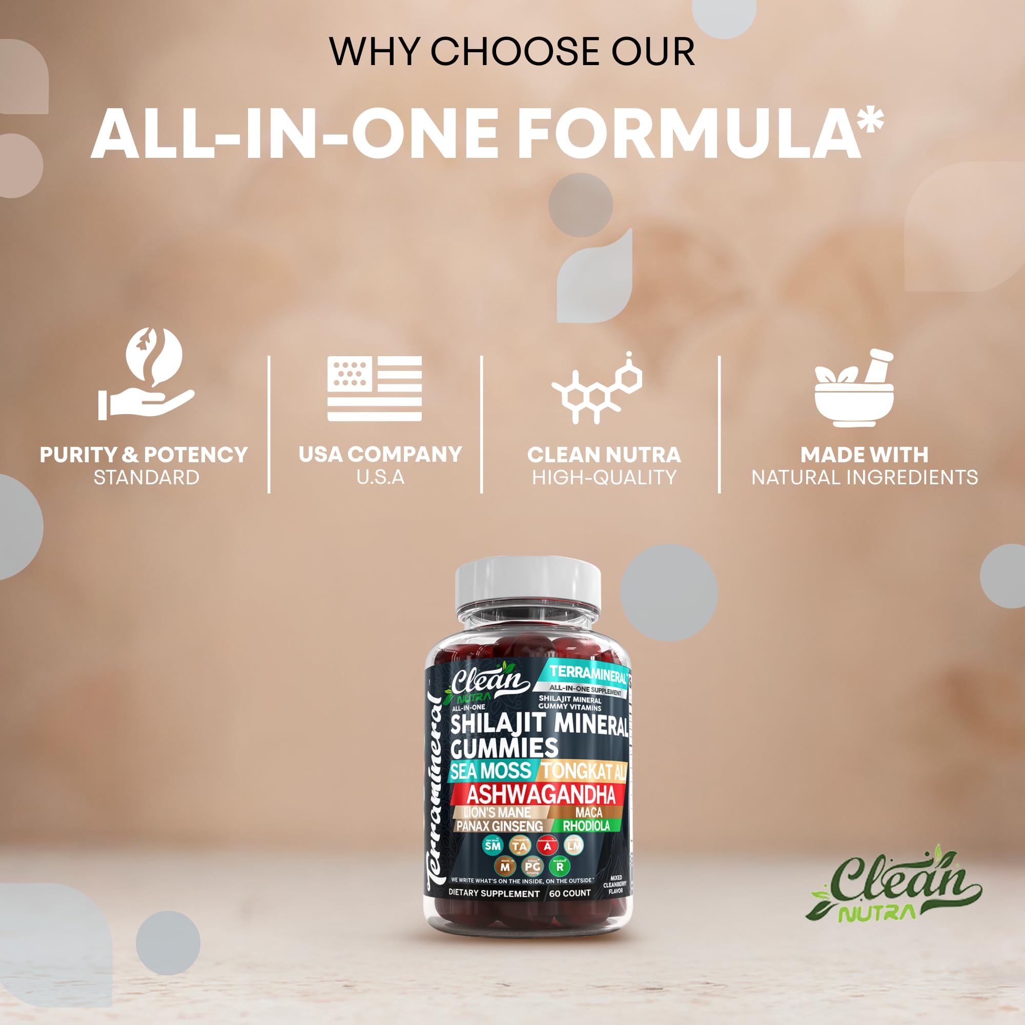 Clean Nutraceuticals Shilajit With Sea Moss Gummies lifestyle scene