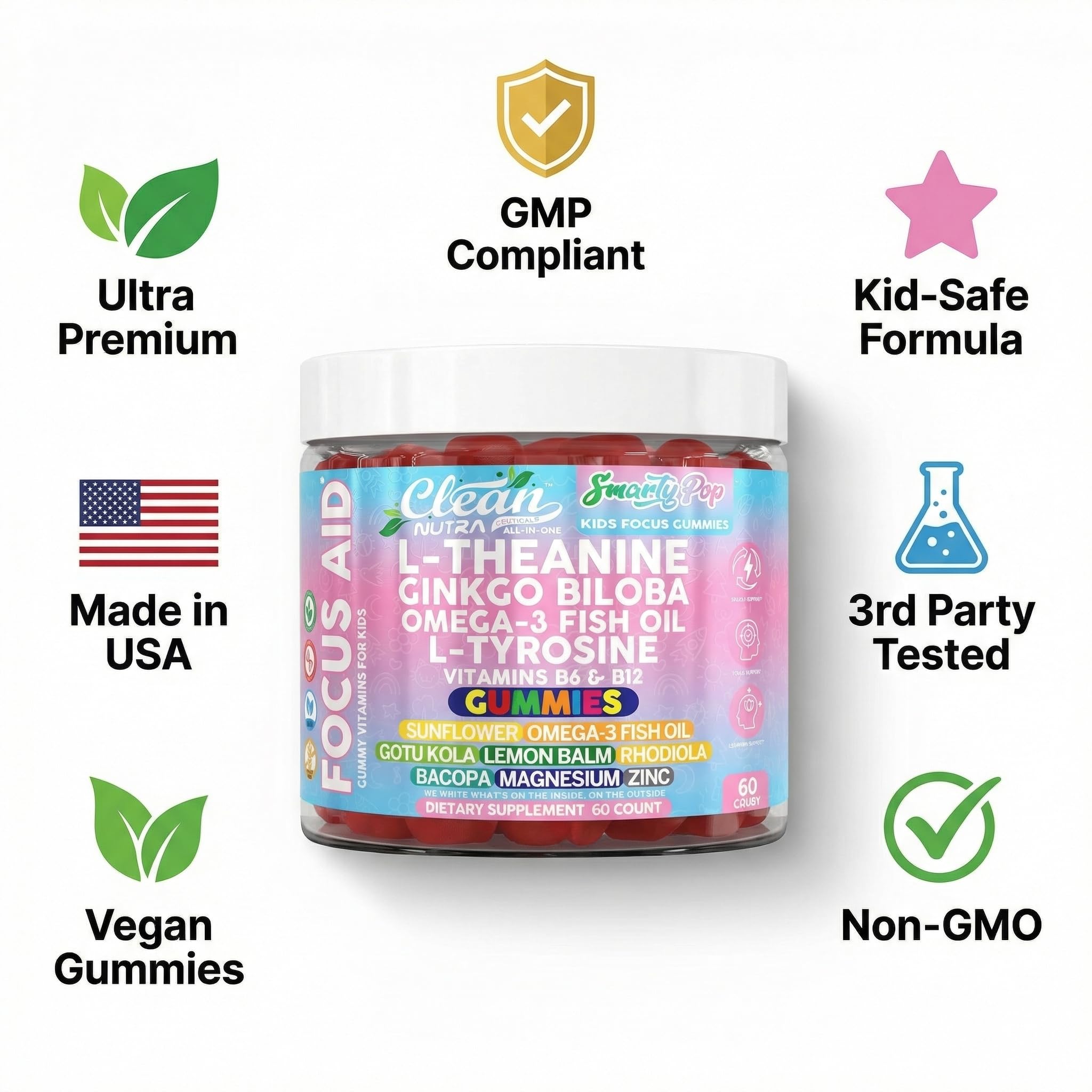 Clean Nutraceuticals SmartyPop Kids Gummies lifestyle scene with children