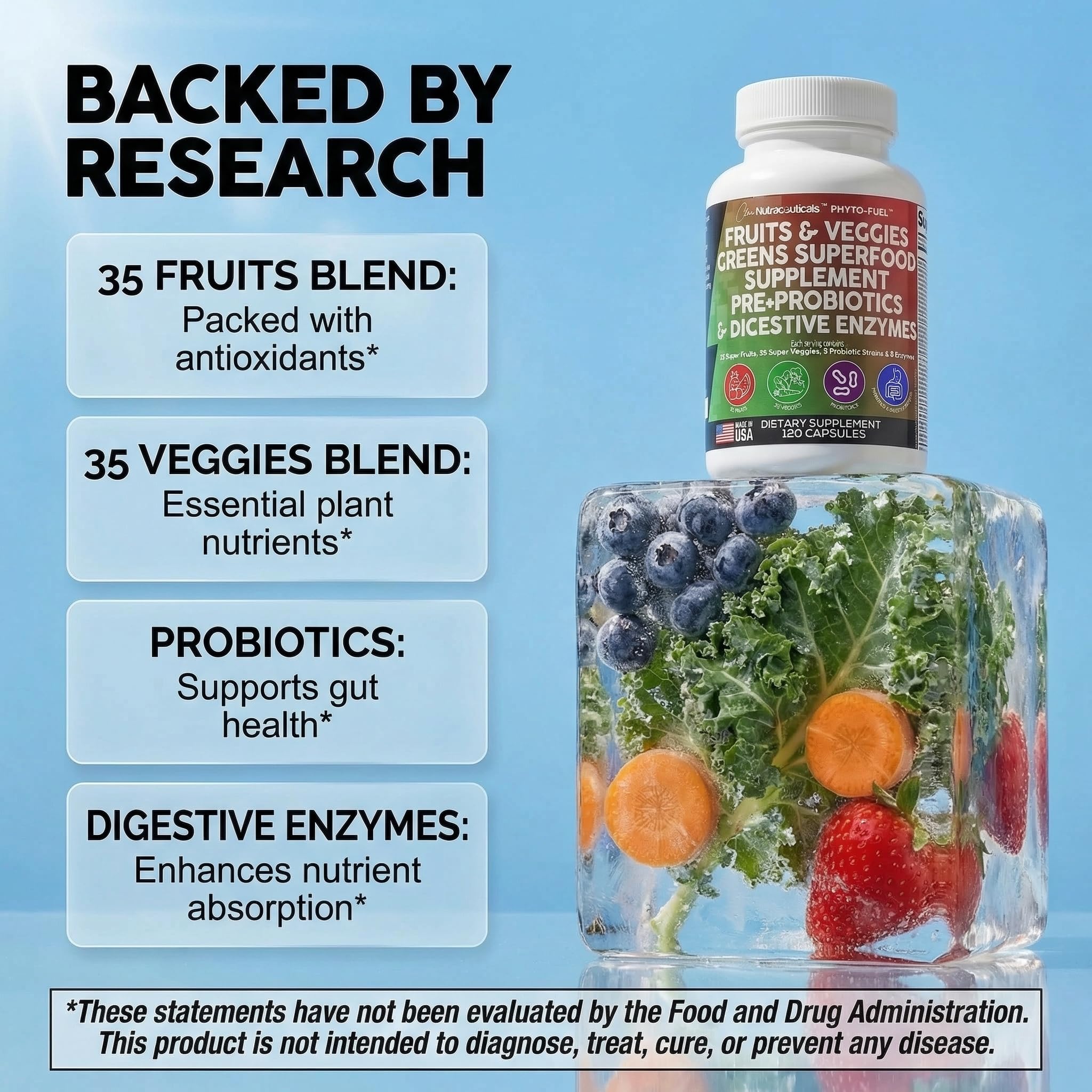 Clean Nutraceuticals Spirulina Complete Supplement bottle side view