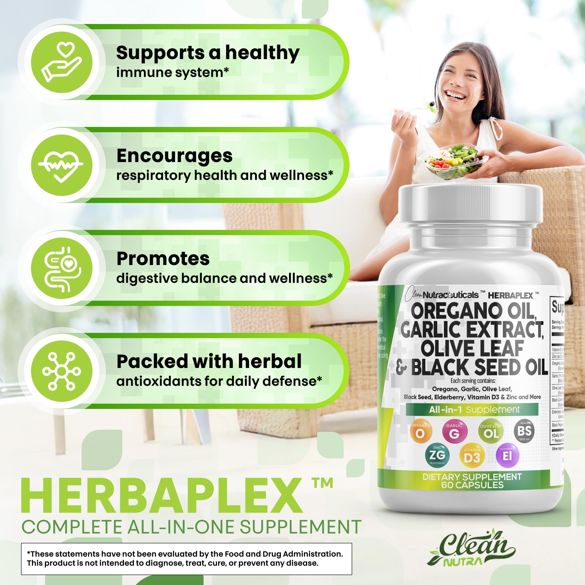 Clean Nutraceuticals supplement bottle with a measuring spoon