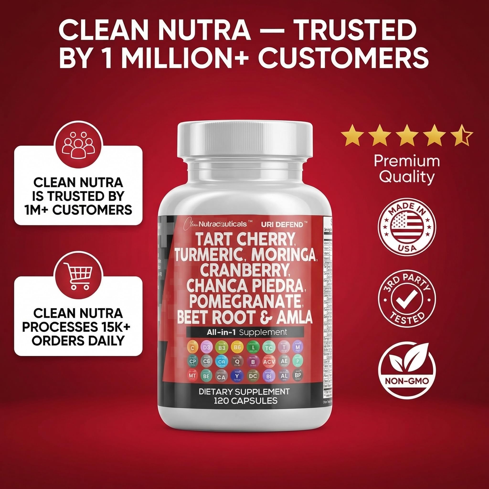 Clean Nutraceuticals Tart Cherry and Turmeric Capsules in a lifestyle setting