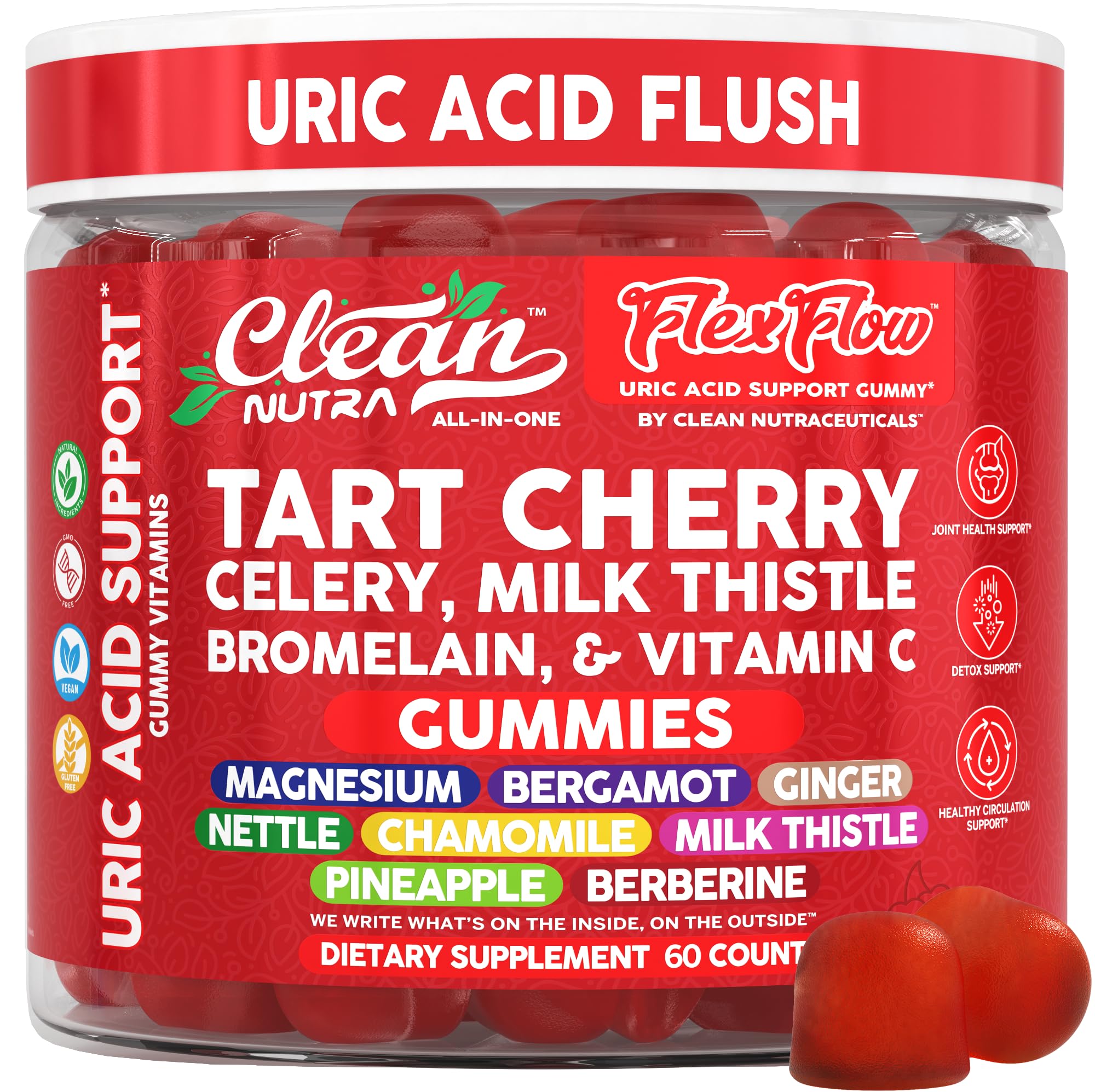 Clean Nutraceuticals Tart Cherry Gummies front view