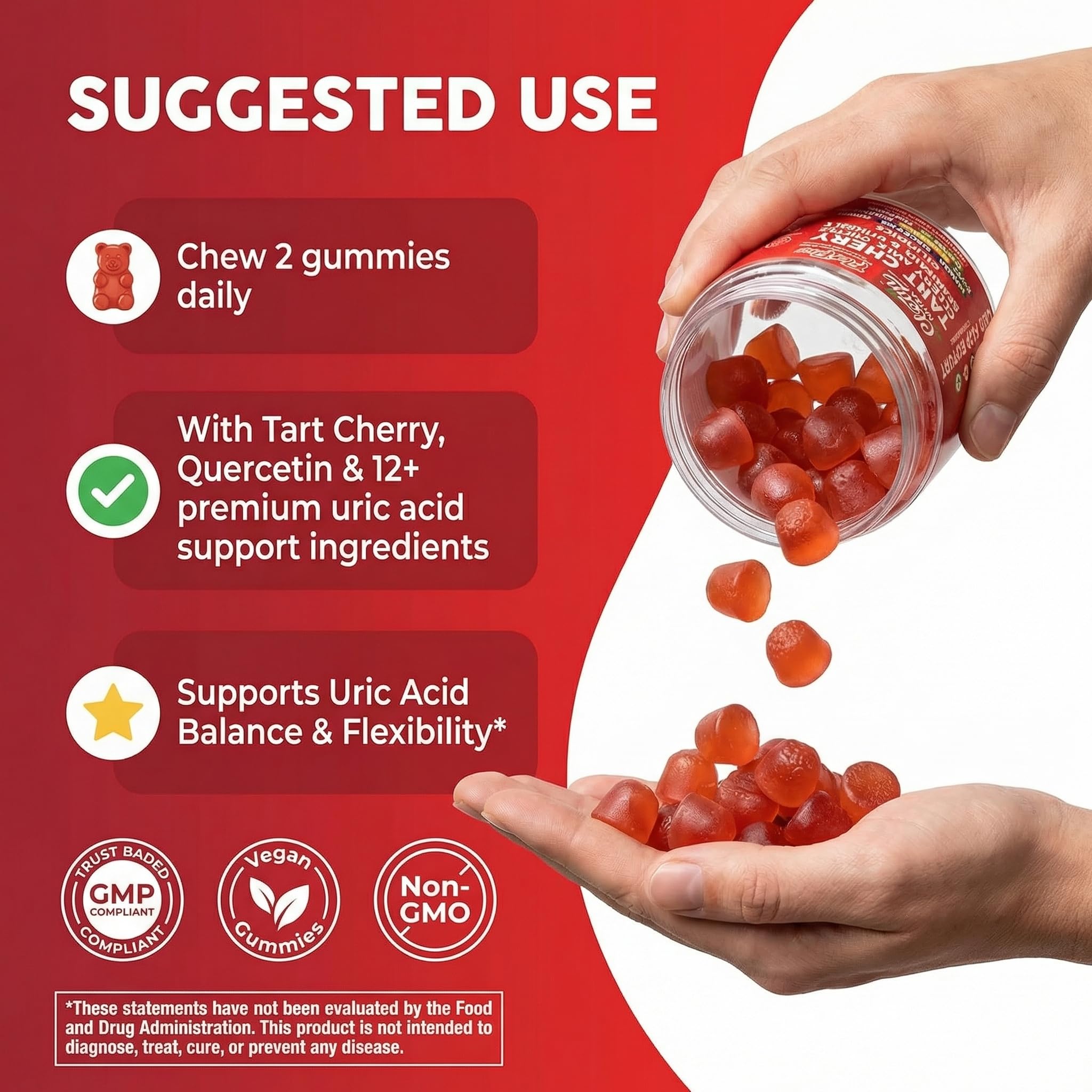 Clean Nutraceuticals Tart Cherry Gummies with a measuring spoon