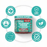 Clean Nutraceuticals Thyroid Support Gummy Vitamins displayed with other supplements