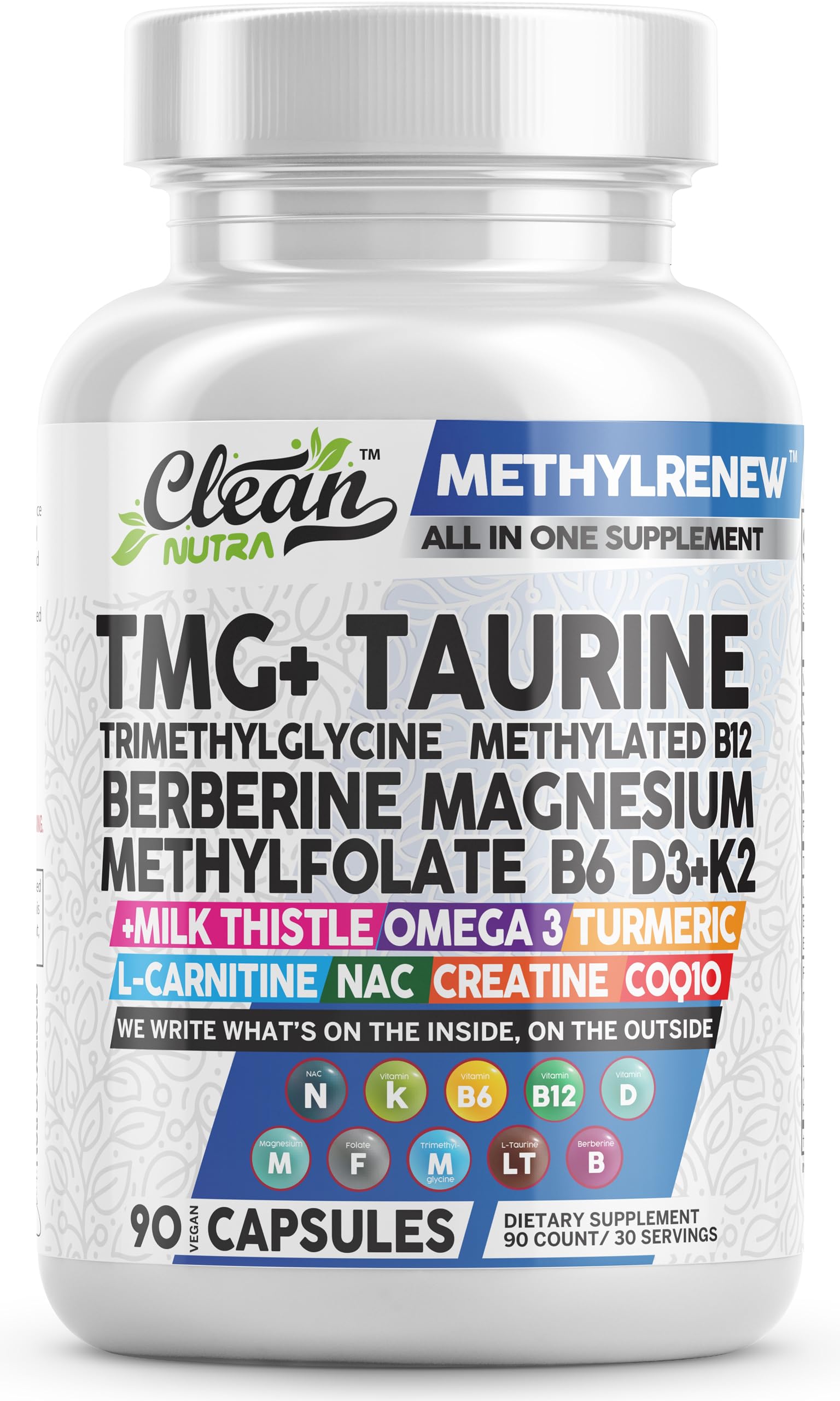 Clean Nutraceuticals TMG Methylated Multivitamin 45g front view