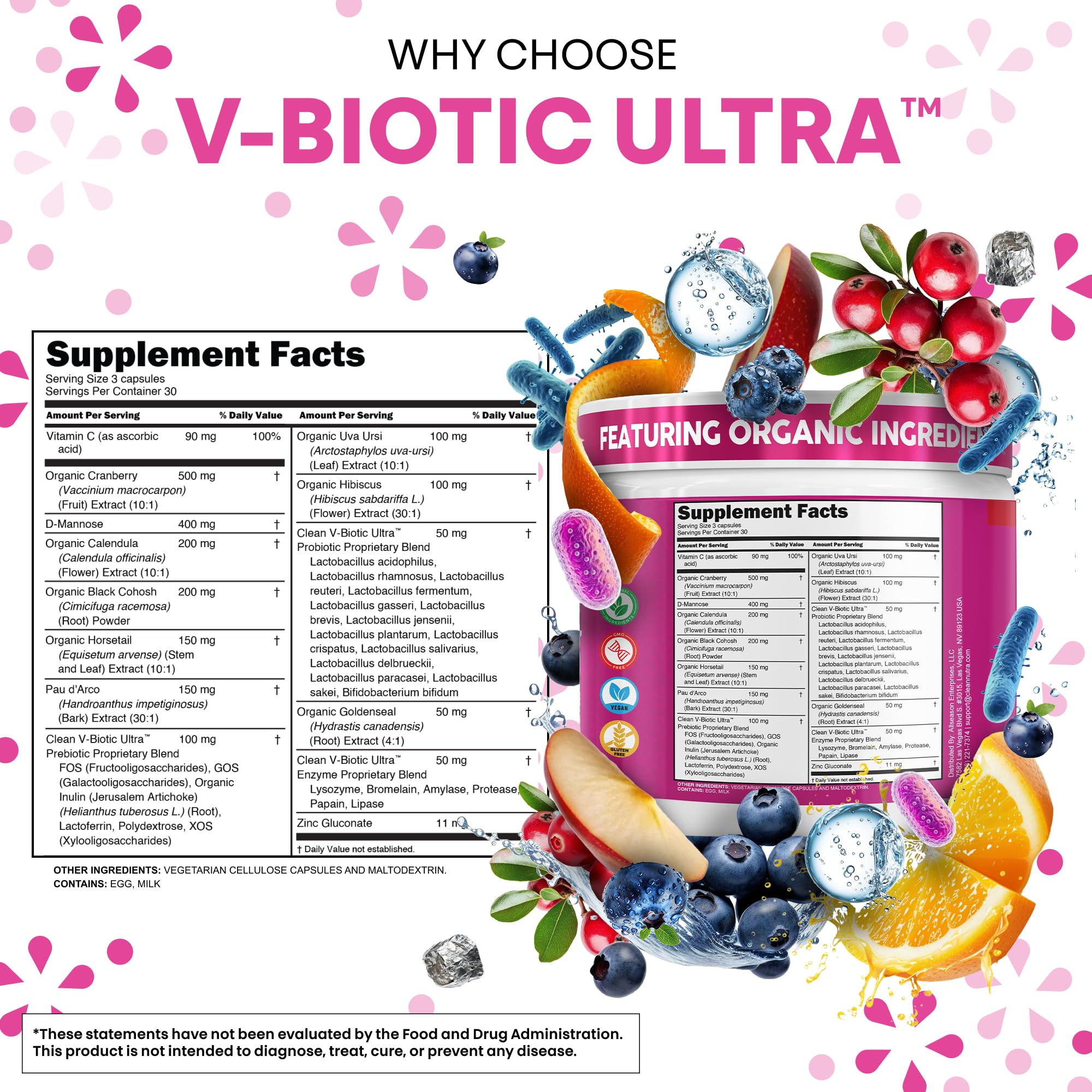 Clean Nutraceuticals V-Biotic Ultra Blend capsules in a hand