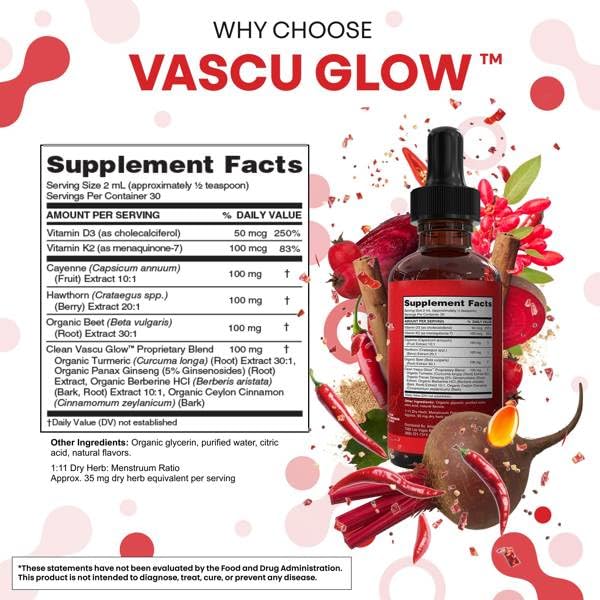 Clean Nutraceuticals Vascu Glow Cayenne Drops ingredients list